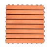 Kaia 8-Slat Reddish Brown Wood Interlocking Deck Tile (Set of 10 Tiles)