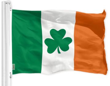 Ireland Irish Shamrock Flag 3x5 Ft Printed 150D Polyester Indoor Outdoor Vibrant Colors Brass Grommets Thicker