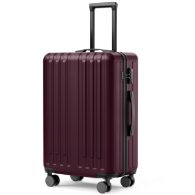 28-inch checked luggage with 360°Spinner Wheels Suitcases with Hard-sided Lightweight ABS Material