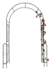 Metal Garden Arch W55'' x H94.5'' Garden Arbor Trellis Climbing Plants Support Rose Arch Outdoor Arch Black