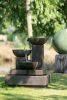 27.5x27.5x35.5" Trio Cascade Outdoor Fountain, Concrete Water Fountain Waterfall Fountain