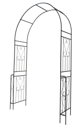 Metal Garden Arch W55'' x H94.5'' Garden Arbor Trellis Climbing Plants Support Rose Arch Outdoor Arch White