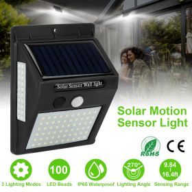 Solar Wall Light Outdoor 100 LEDs PIR Motion Sensor Lamps IP65 Waterproof Lighting