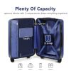 20-inch checked luggage with 360°Spinner Wheels Suitcases with Hard-sided Lightweight ABS Material