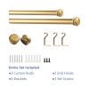 Window Single Curtain Rod- Adjustable sizes: 88"-132", Gold