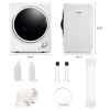 Electric Portable Clothes Dryer, Front Load Laundry Dryer for Apartments, Dormitory and RVs with Easy Knob Control, Wall Mount Kit Included