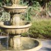 31.5x31.5x29.5" Classic 3-Tier Garden Water fountain, Outdoor Polyresin Freestanding Fountain