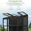 TOPMAX 78-inch Wooden Greenhouse Cold Frame with 4 Independent Skylights and 2 Folding Middle Shelves, Walk-in Outdoor Greenhouse, Black