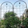 4 Pack Metal Garden Trellis for Climbing Plants Outdoor 86.7'' x 19.7'' Rustproof Plant Support Rose Trellis Netting Trellis Black