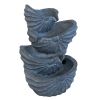 13.4x9.4x21.5" Decorative 4 Tier Blue Nautilus Shell Water Fountain with Light for Indoor Outdoor