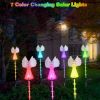 2Pcs Solar Angel Lights Outdoor 7 Color Changeable Decorative Lamp