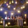 4Pcs Solar Powered Hanging Crystal Ball Lights Outdoor Waterproof