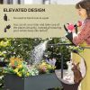 Outsunny Metal Raised Garden Bed, Elevated Planter Box with Legs and Drain Holes, Dark Gray