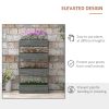 Outsunny Vertical Garden Planter, Wooden 4 Tier Planter Box, Self-Draining with Non-Woven Fabric for Outdoor Flowers, Vegetables and Herbs, Gray