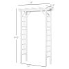 Outsunny 85" Wooden Garden Arbor for Wedding and Ceremony, Outdoor Garden Arch Trellis for Climbing Vines - White