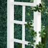 Outsunny 85" Wooden Garden Arbor for Wedding and Ceremony, Outdoor Garden Arch Trellis for Climbing Vines - White