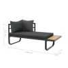 2 Piece Patio Corner Sofa Set with Cushions Aluminum WPC