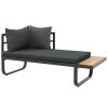 2 Piece Patio Corner Sofa Set with Cushions Aluminum WPC