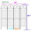 4 Pack Metal Garden Trellis for Climbing Plants Outdoor 86.7'' x 19.7'' Rustproof Plant Support Rose Trellis Netting Trellis Black