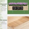 Outsunny 34"x34"x28" Raised Garden Bed, 2-Tier Elevated Wood Planter Box for Backyard, Patio to Grow Vegetables, Herbs, and Flowers, Natural