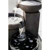 27.5x27.5x35.5" Trio Cascade Outdoor Fountain, Concrete Water Fountain Waterfall Fountain