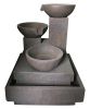 27.5x27.5x35.5" Trio Cascade Outdoor Fountain, Concrete Water Fountain Waterfall Fountain