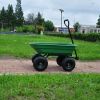 Folding car Poly Garden dump truck with steel frame, 10 inches. Pneumatic tire, 300 lb capacity body 55L Green