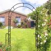 Metal Garden Arch W55'' x H94.5'' Garden Arbor Trellis Climbing Plants Support Rose Arch Outdoor Arch Black