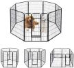 Dog Playpen Designed for Camping, Yard , 32" Height for Medium/Small Dogs, 8Panels