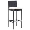 5 Piece Patio Bar Set Poly Rattan and Acacia Wood Black