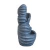 13.4x9.4x21.5" Decorative 4 Tier Blue Nautilus Shell Water Fountain with Light for Indoor Outdoor