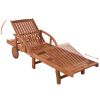 Sun Lounger with Table Solid Acacia Wood