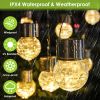 4Pcs Solar Powered Hanging Crystal Ball Lights Outdoor Waterproof