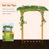 Outsunny 90in Wood Garden Arbor Arch with Trellis Wall for Climbing & Hanging Plants, Decor for Party, Weddings, Birthdays & Backyards