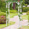 Outsunny 85" Wooden Garden Arbor for Wedding and Ceremony, Outdoor Garden Arch Trellis for Climbing Vines - White