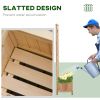 Outsunny Wooden Raised Garden Bed with Trellis, Outdoor Planter Box with Drainage Crevices for Climbing Vine Plants Flowers, 12" x 12" x 49"