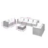 9 Piece Patio Lounge Set with Cushions Poly Rattan Gray