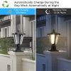 Solar Post Light, Outdoor Patio Fence Post Lamp with Warm and Cool Lights, Decor for Yard Garden Deck, 7.84 x 7.84 x 15 in.