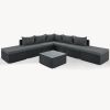 8-Pieces Outdoor Patio Furniture Sets;  Garden Conversation Wicker Sofa Set;  Single Sofa Combinable