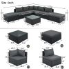 8-Pieces Outdoor Patio Furniture Sets;  Garden Conversation Wicker Sofa Set;  Single Sofa Combinable